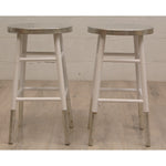 Pair of Counterstools with Silver Dipped Seats and Legs